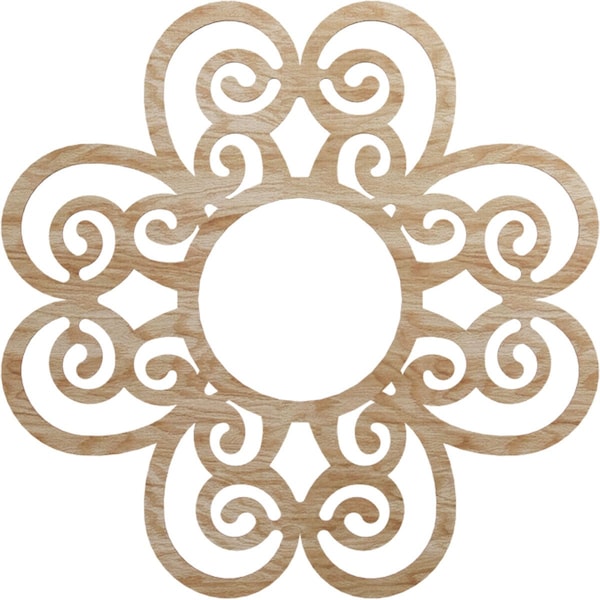 Ekena Millwork Cohen Wood Fretwork Pierced Ceiling Medallion, Red Oak, 36"OD x 12 1/4"ID x 3/8"T CMWP36X36X0375CORO - main